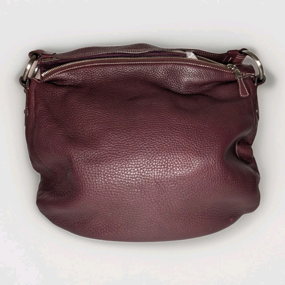 Talbots Oxblood Pebbled Leather Hobo Shoulder Bag Gold Hardware Classic Preppy